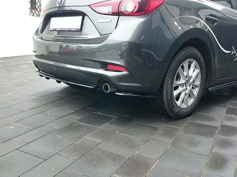 Maxton Design Rear Side Splitters Mazda 3 Mk3 Facelift - Carbon Look