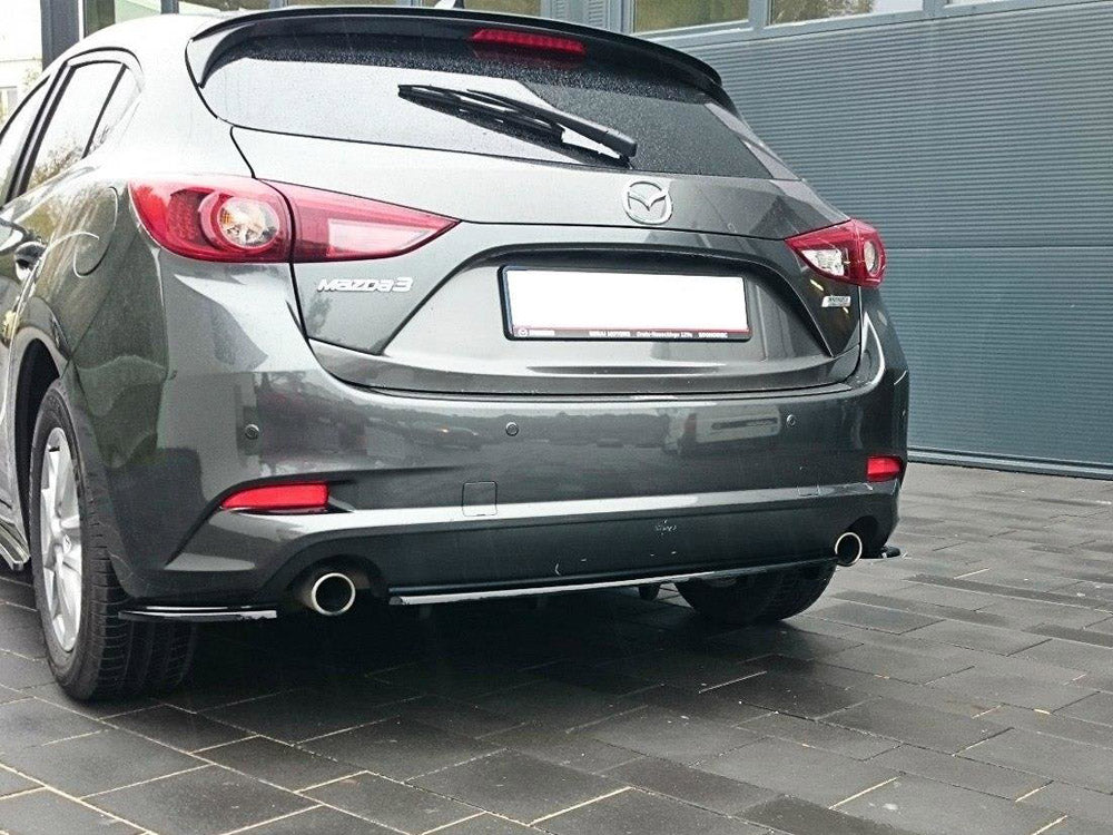 Maxton Design Rear Side Splitters Mazda 3 Mk3 Facelift - Textured