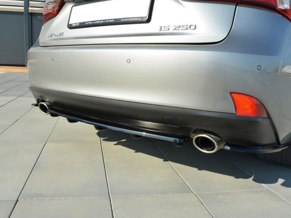 Maxton Design Central Rear Splitter (Vertical Bars) Lexus IS Mk3 T - Textured