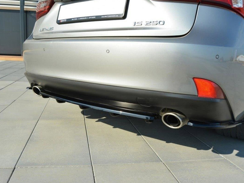Maxton Design Central Rear Splitter (Vertical Bars) Lexus IS Mk3 T - Textured