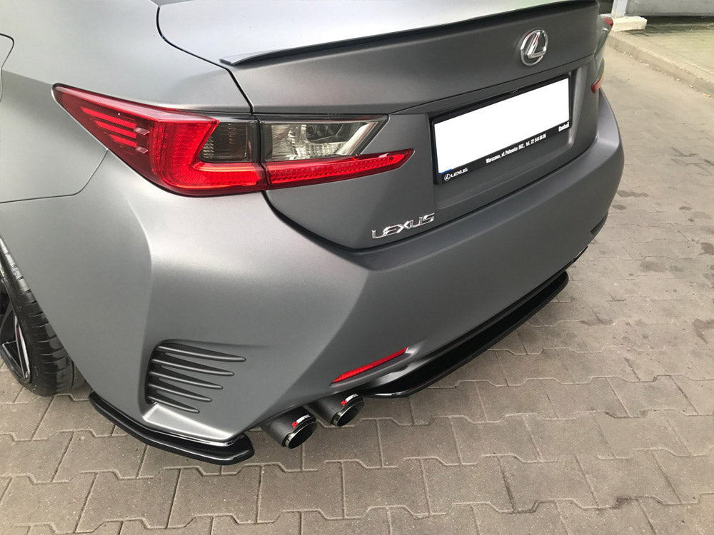 Maxton Design Central Rear Splitter (Without Vertical Bars) Lexus RC (2014-UP) - Carbon Look