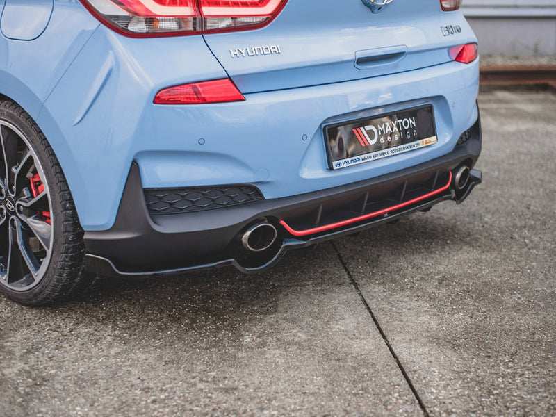 Maxton Design Central Rear Splitter (Vertical Bars) Hyundai I30 N Mk3 Hatchback