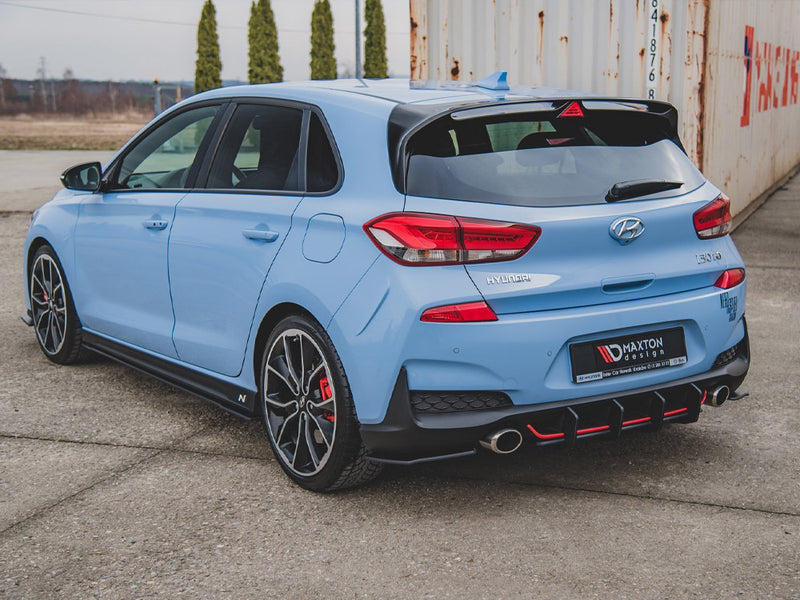 Maxton Design Street PRO Rear Diffuser V.2 Hyundai I30 N Mk3 Hatchback - Black-Red