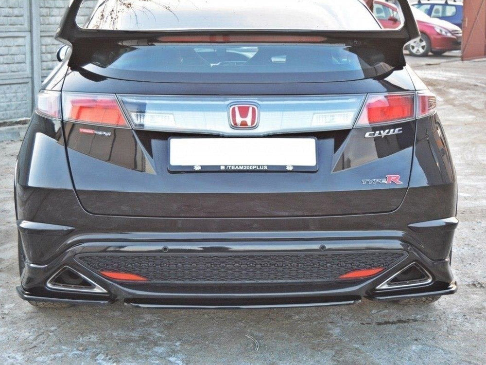 Maxton Design Central Rear Splitter Honda Civic VIII Type S/R (Without Vertical Bars) - Textured