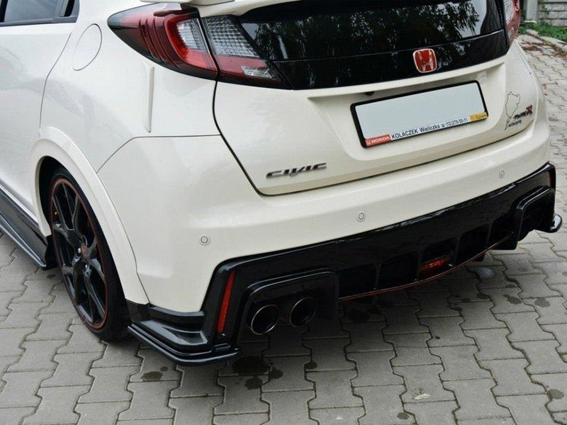 Maxton Design Rear Side Splitters Honda Civic IX Type R (2015-2017) - Carbon Look
