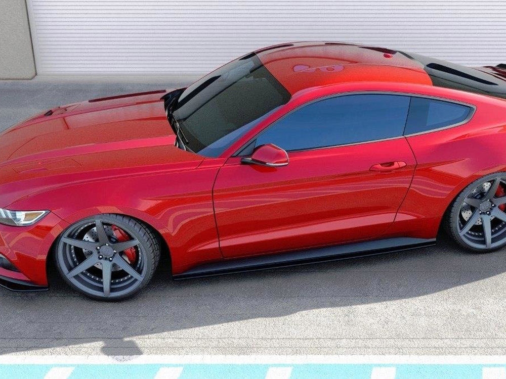 Maxton Design Side Skirts Diffusers Ford Mustang Mk6 (2014-2017) - Textured