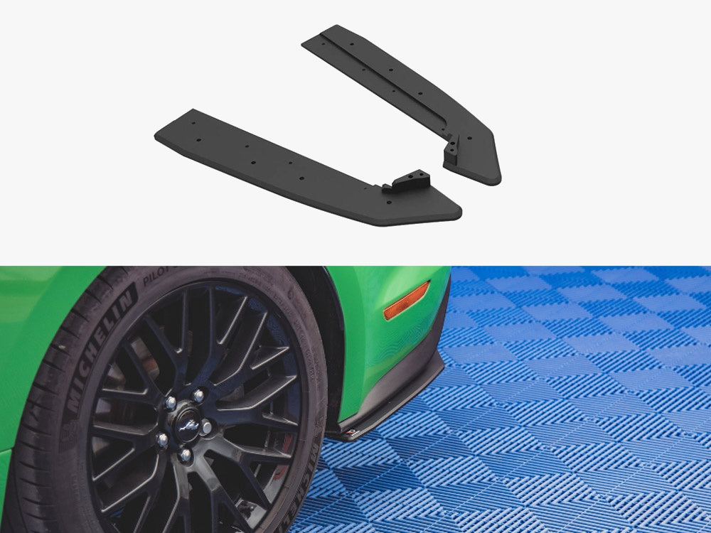 Maxton Design Street PRO Rear Side Splitters V.1 Ford Mustang GT MK6 Facelift - Black-Red