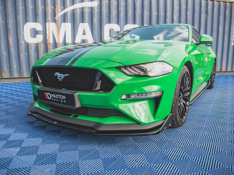 Maxton Design Front Splitter V.2 + Flaps Ford Mustang GT Mk6 Facelift