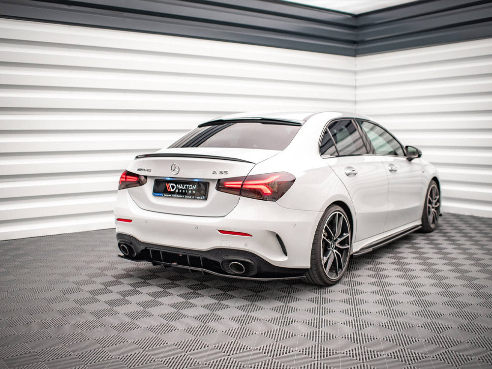 Maxton Design Rear Splitter (Vertical Bars) V.1 Mercedes A 35 AMG Sedan V177 - Textured