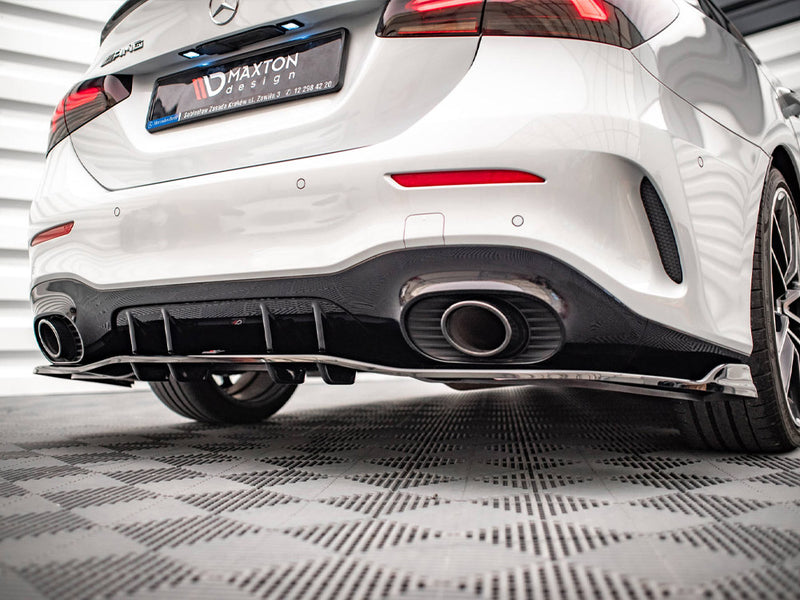 Maxton Design Rear Splitter (Vertical Bars) V.2 Mercedes A 35 AMG Sedan V177