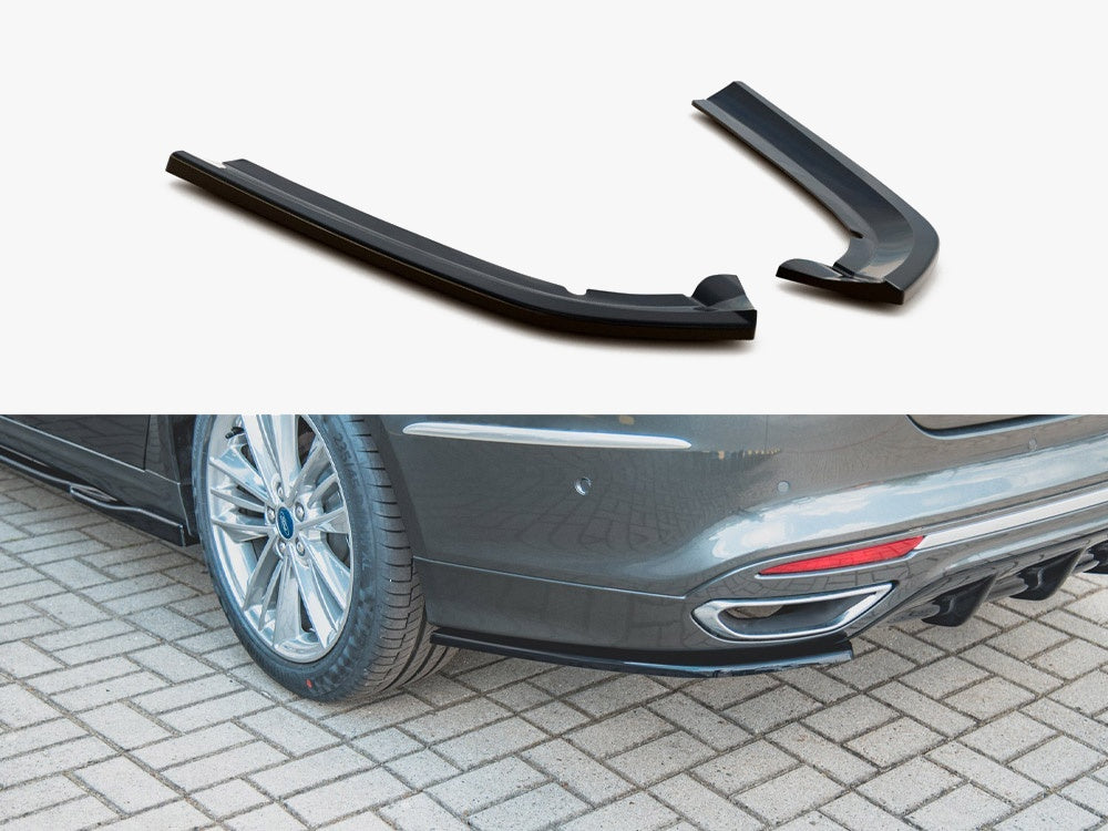 Maxton Design Rear Side Splitters Ford Mondeo Vignale Mk5 Facelift - Carbon Look