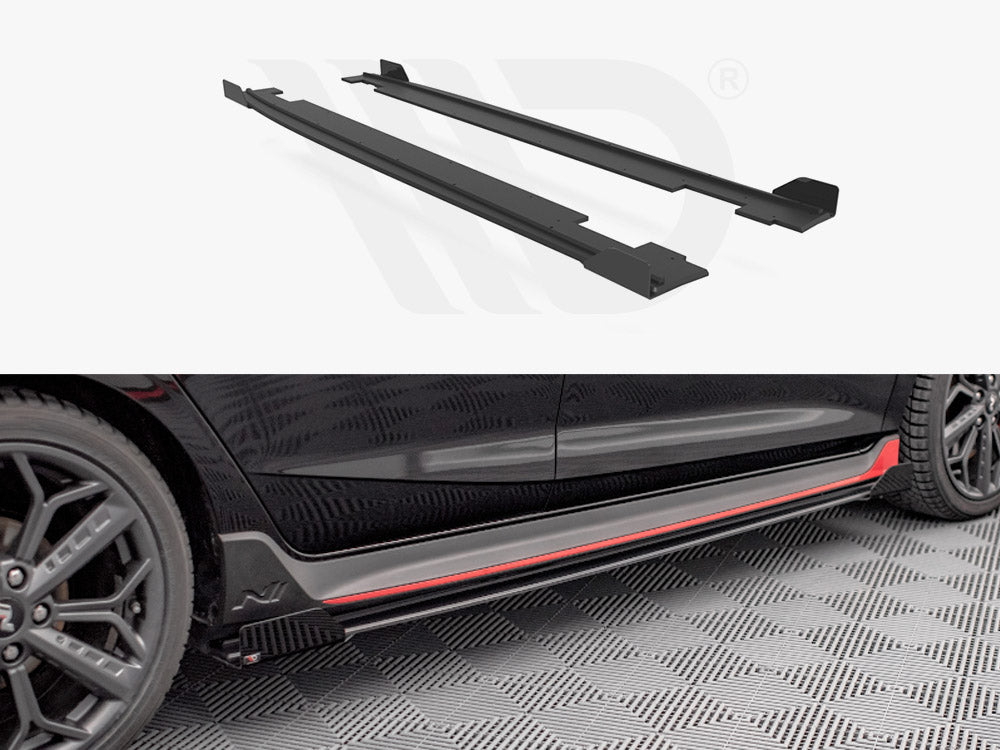 Street Pro Side Skirts Diffusers (+Flaps) Hyundai I20 N Mk3 (2020-)