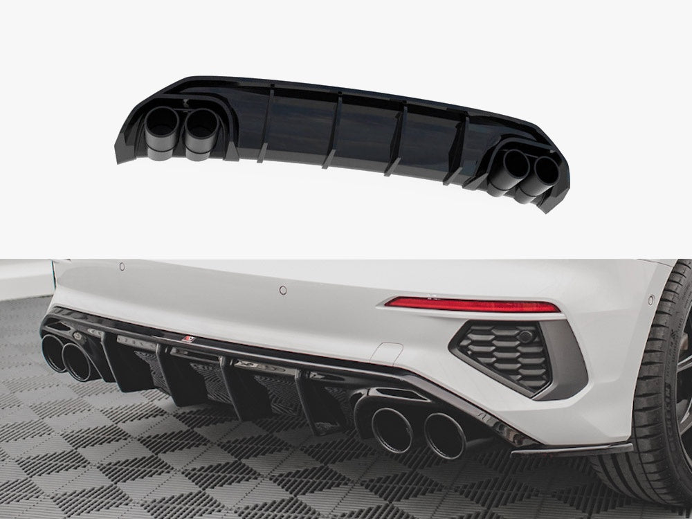 Maxton Design Rear Valance + Exhaust Ends Imitation Audi A3 S-Line Sportback 8Y
