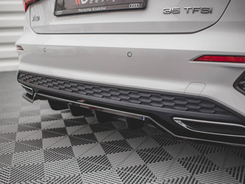 Maxton Design Rear Splitter (Vertical Bars) Audi A3 S-Line Sportback 8Y