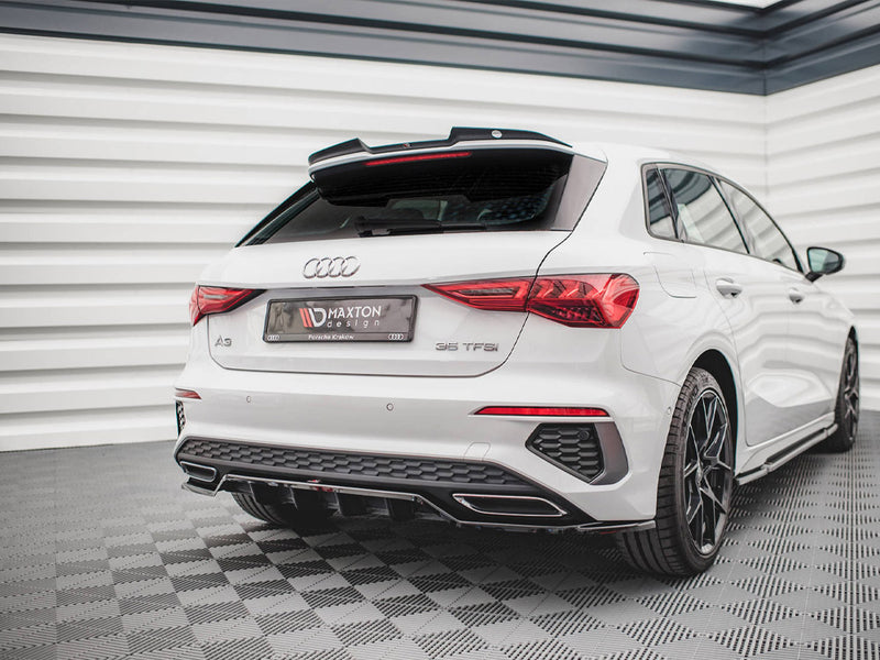 Maxton Design Rear Splitter (Vertical Bars) Audi A3 S-Line Sportback 8Y