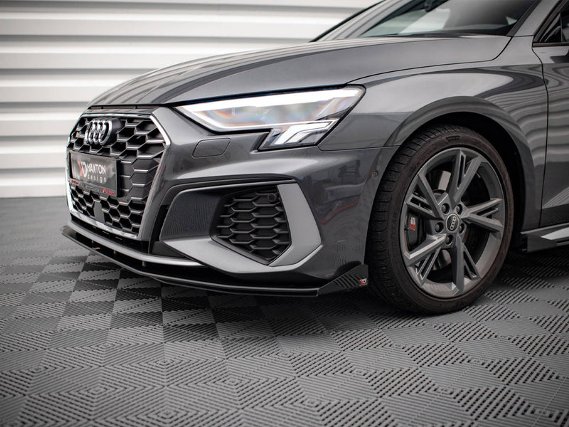 Maxton Design Street PRO Front Splitter V.1 + Flaps Audi S3 / A3 S-Line 8Y