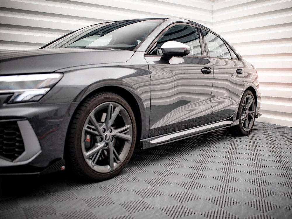 Maxton Design Street PRO Side Skirts Diffusers + Flaps Audi S3 / A3 S-Line 8Y / 8Y Facelift