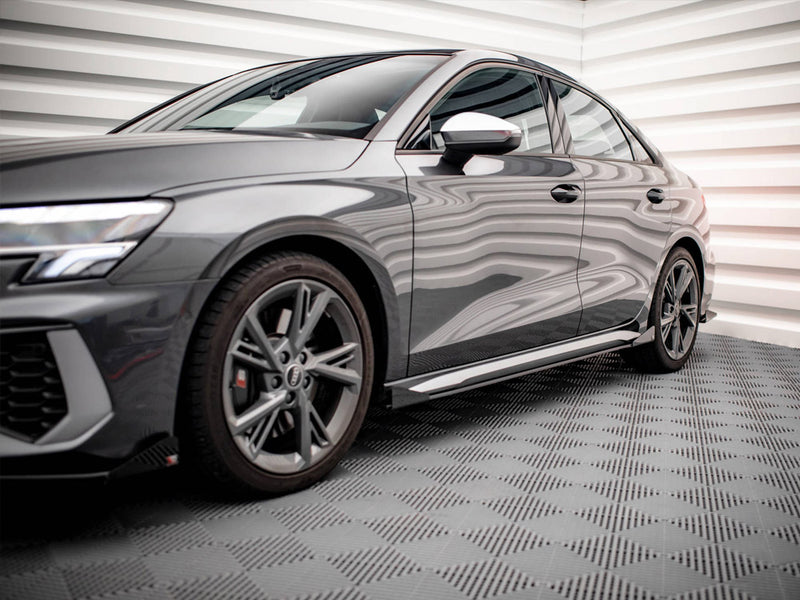 Maxton Design Street PRO Side Skirts Diffusers + Flaps Audi S3 / A3 S-Line 8Y / 8Y Facelift