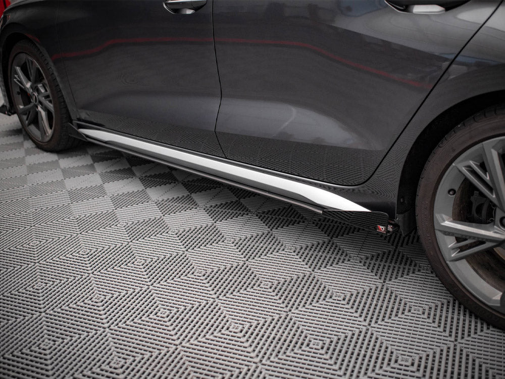Maxton Design Street PRO Side Skirts Diffusers + Flaps Audi S3 / A3 S-Line 8Y / 8Y Facelift