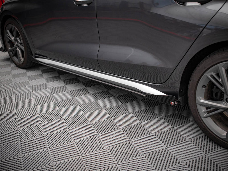 Maxton Design Street PRO Side Skirts Diffusers + Flaps Audi S3 / A3 S-Line 8Y / 8Y Facelift