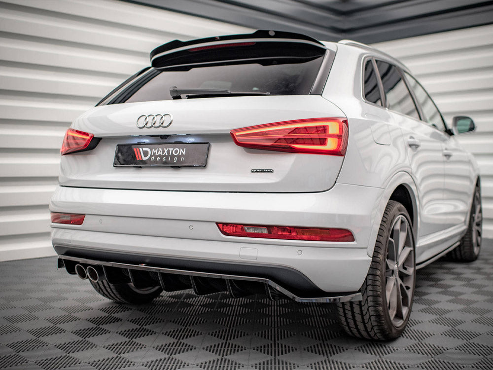Maxton Design Central Rear Splitter (Vertical Bars) Audi Q3 Sport 8U Facelift