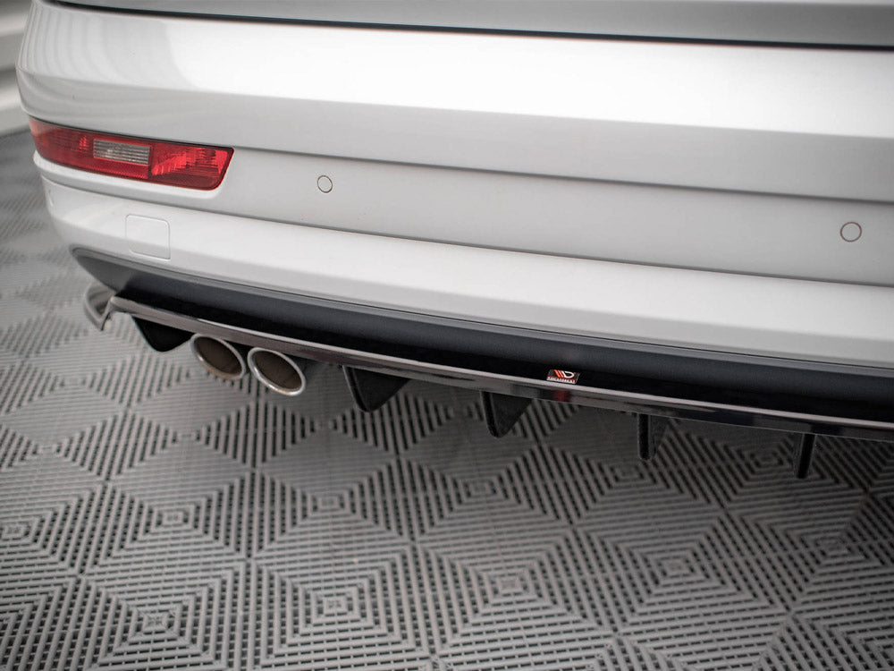 Maxton Design Central Rear Splitter (Vertical Bars) Audi Q3 Sport 8U Facelift