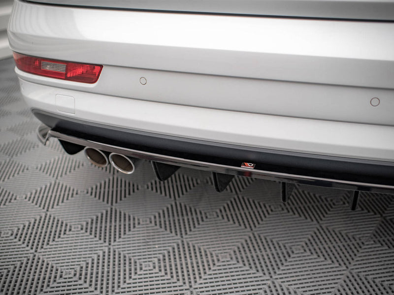Maxton Design Central Rear Splitter (Vertical Bars) Audi Q3 Sport 8U Facelift