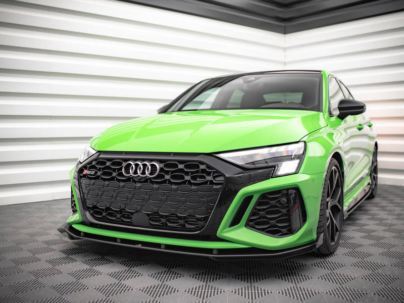 Maxton Design Street PRO Front Splitter V.1 + Flaps Audi RS3 8Y Sedan