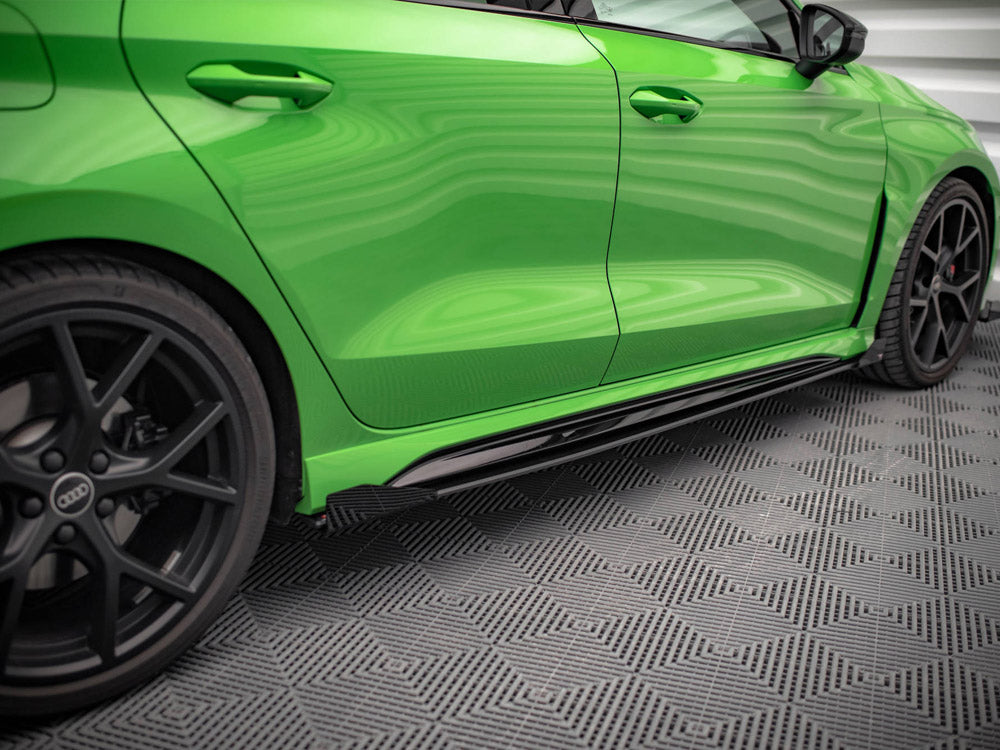 Maxton Design Street PRO Side Skirts Diffusers + Flaps Audi RS3 Sedan 8Y