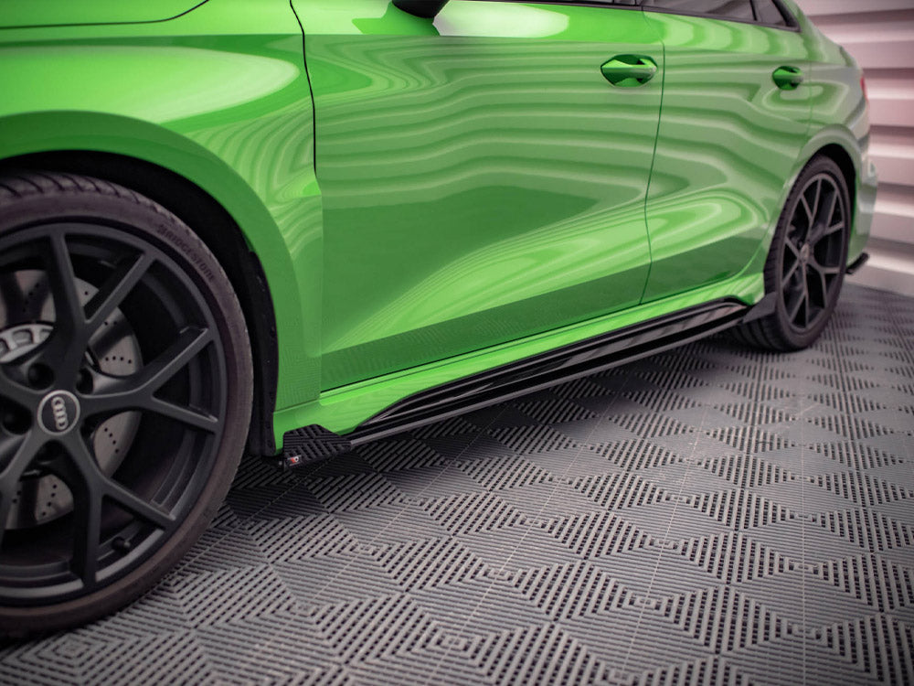 Maxton Design Street PRO Side Skirts Diffusers + Flaps Audi RS3 Sedan 8Y