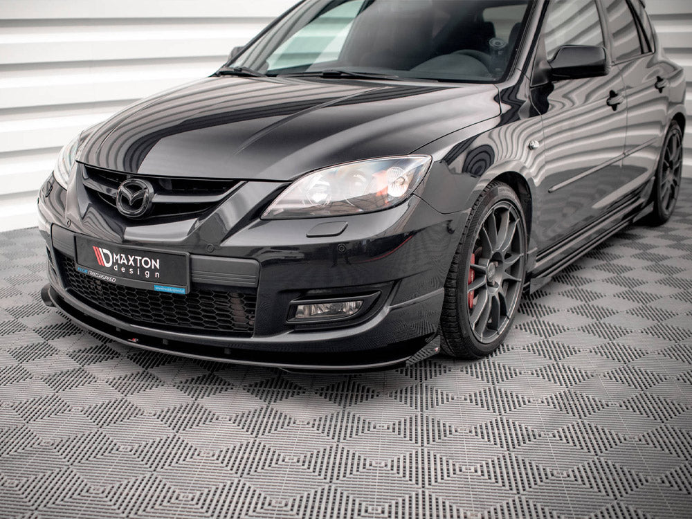 Maxton Design Street PRO Front Splitter V.1 + Flaps Mazda 3 MPS Mk1