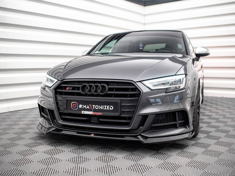 Maxton Design Front Splitter V.3 Audi S3 / A3 S-Line Sportback 8V Facelift