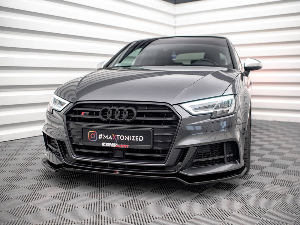 Maxton Design Front Splitter V.2 Audi S3 / A3 S-Line Sportback 8V Facelift