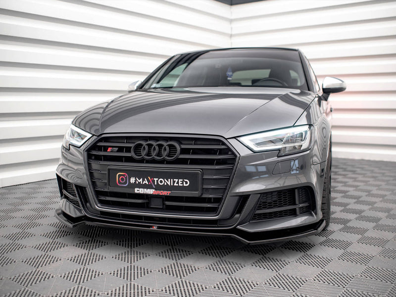 Maxton Design Front Splitter V.2 Audi S3 / A3 S-Line Sportback 8V Facelift