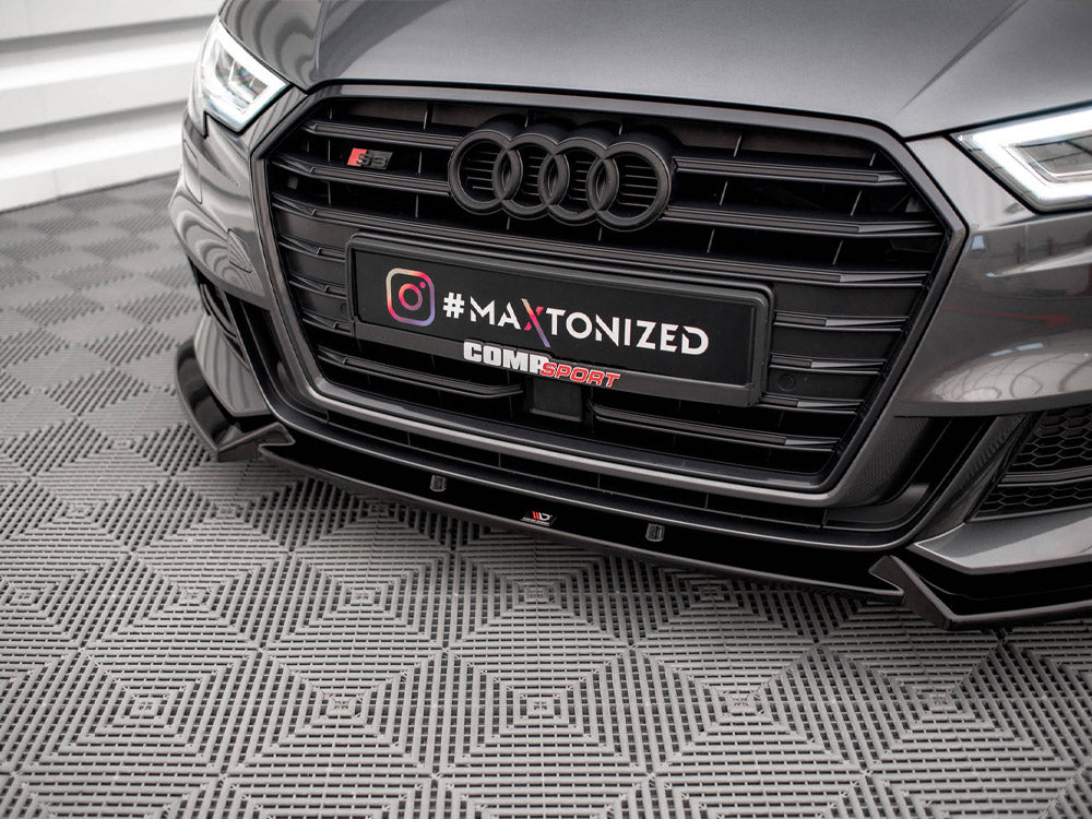 Maxton Design Front Splitter V.1 Audi S3 / A3 S-Line Sportback 8V Facelift