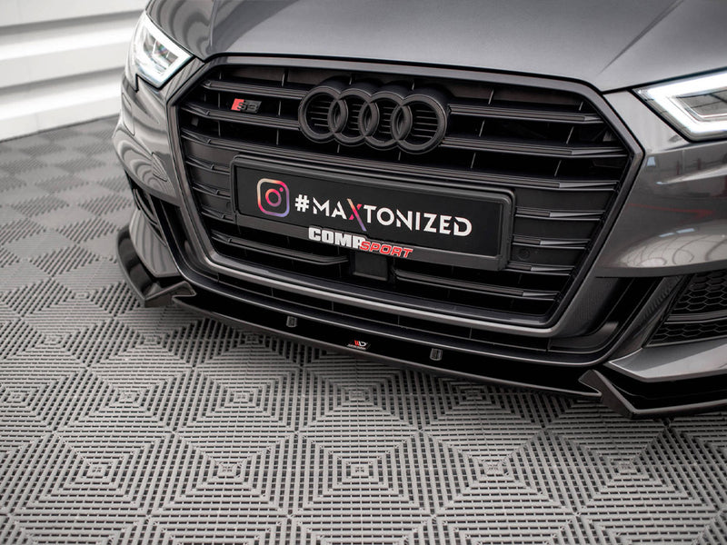 Maxton Design Front Splitter V.1 Audi S3 / A3 S-Line Sportback 8V Facelift