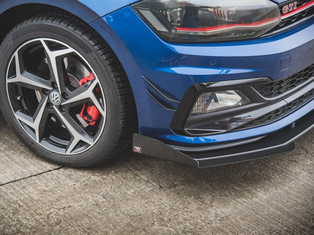 Maxton Design Street PRO Front Splitter + Flaps VW Polo GTI Mk6