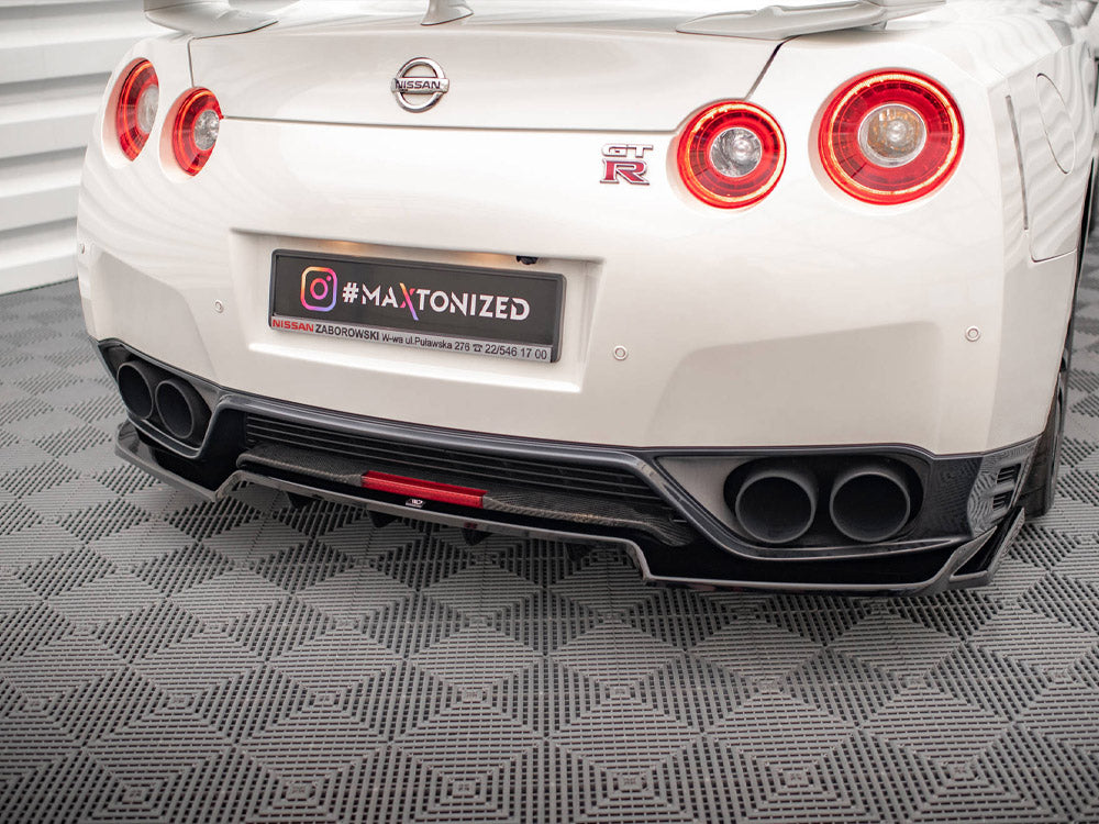 Maxton Design Rear Splitter (Vertical Bars) Nissan GTR R35 1st Facelift