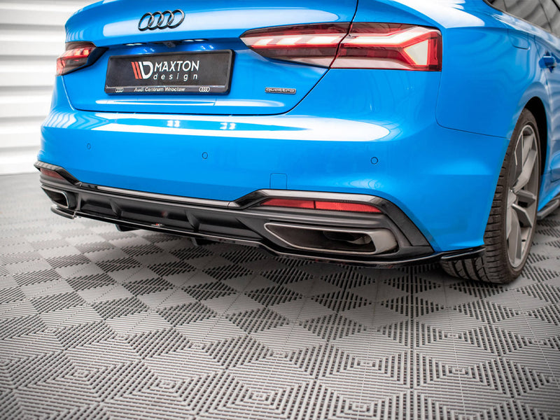 Maxton Design Central Rear Splitter (Vertical Bars) Audi A5 S-Line F5 Facelift