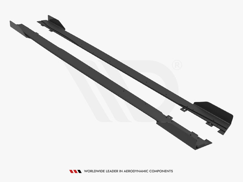 Maxton Design Street PRO Side Skirts Diffusers + Flaps Mercedes A35 AMG / AMG-Line Aero Pack W177