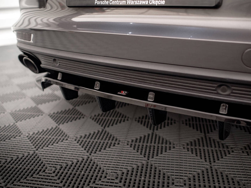 Maxton Design Rear Splitter (Vertical Bars) Porsche Panamera Turbo S E-Hybrid / Panamera E-Hybrid / Panamera 4S 971