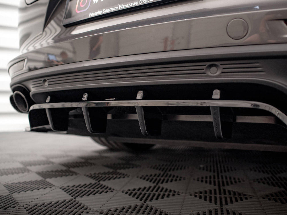 Maxton Design Rear Splitter (Vertical Bars) Porsche Panamera Turbo S E-Hybrid / Panamera E-Hybrid / Panamera 4S 971