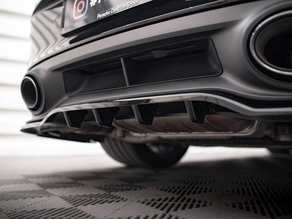 Maxton Design Rear Splitter (Vertical Bars) Porsche 911 Turbo S 992