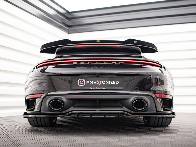Maxton Design Rear Splitter (Vertical Bars) Porsche 911 Turbo S 992