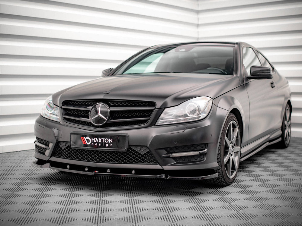 Maxton Design Front Splitter V.1 Mercedes-Benz C Coupe / Sedan / Estate AMG-Line C204 / W204 Facelift / S204 Facelift