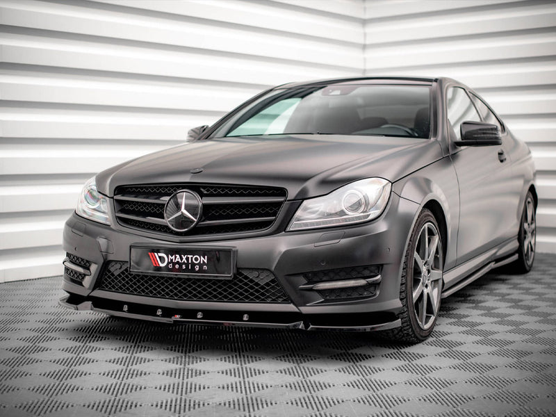 Maxton Design Front Splitter V.1 Mercedes-Benz C Coupe / Sedan / Estate AMG-Line C204 / W204 Facelift / S204 Facelift