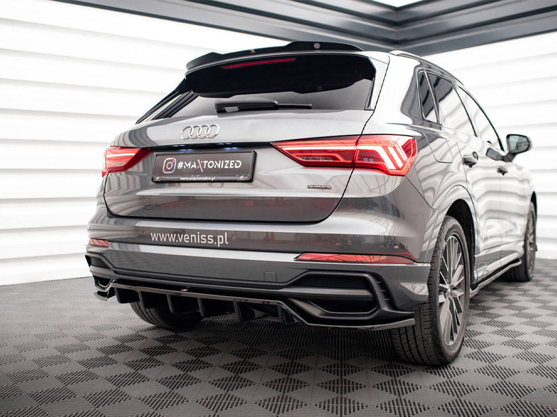 Maxton Design Rear Splitter (Vertical Bars) Audi Q3 S-Line SUV F3