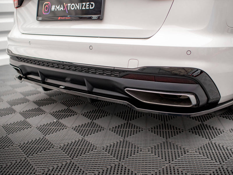 Maxton Design Central Rear Splitter (Vertical Bars) Audi A4 S-Line B9 Facelift
