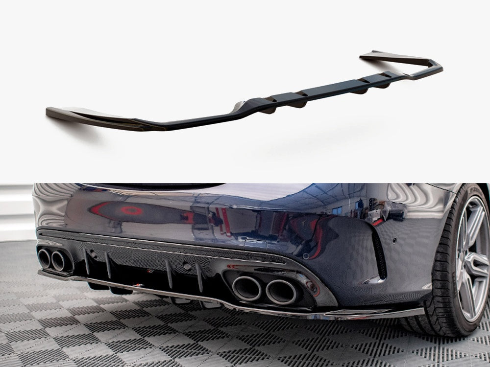 Maxton Design Rear Splitter (Vertical Bars) Mercedes-AMG C43 Sedan / Estate W205 / S205 Facelift