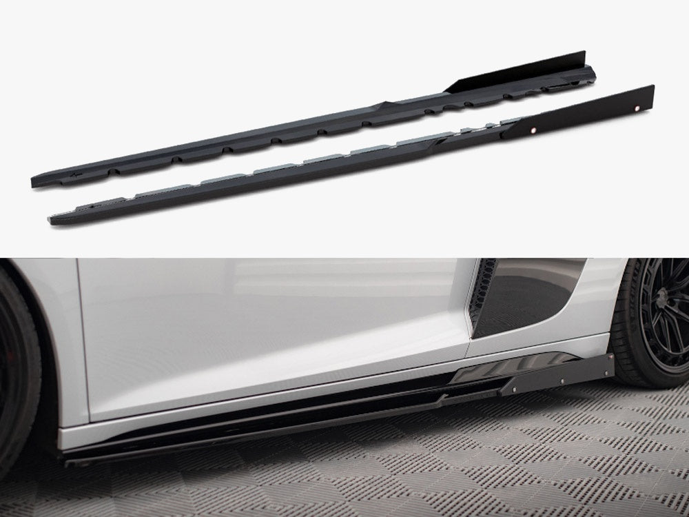 Maxton Design Side Skirts Diffusers V.2 + Flaps Audi R8 Mk2 Facelift